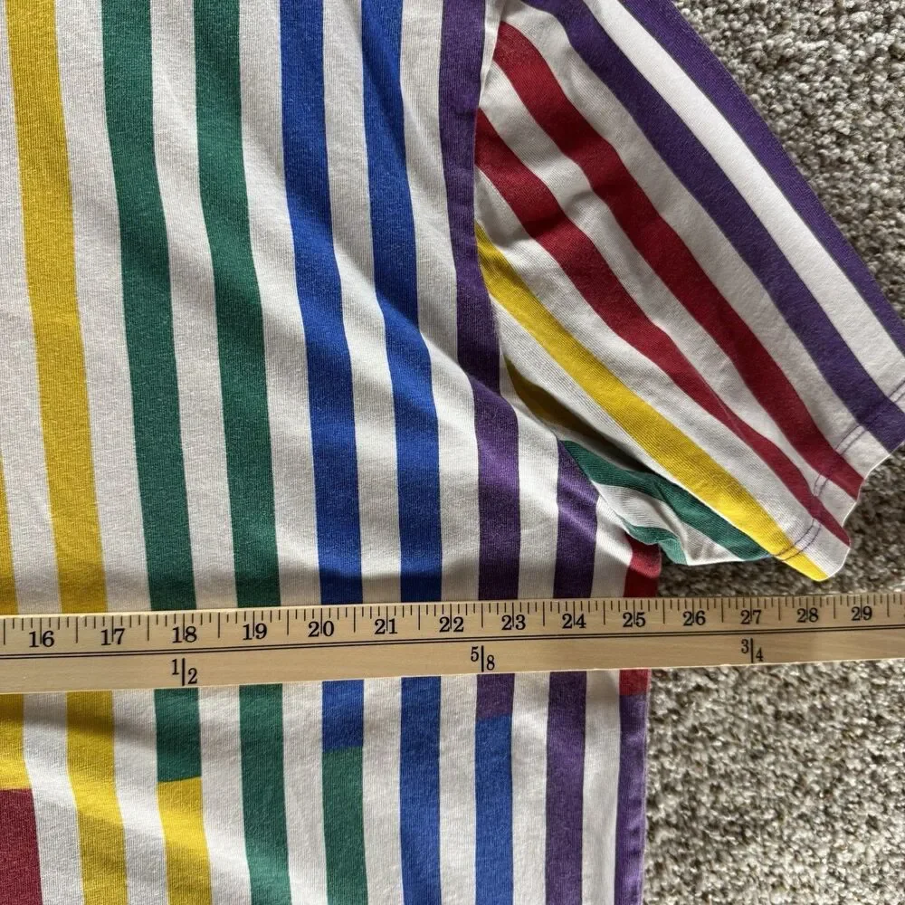 Guess x J Balvin Shirt Mens Extra Large Rainbow Stripes‎ Multicolor Cotton 2020 - Picture 10 of 12
